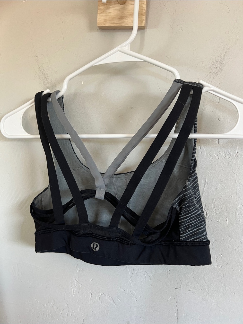 Lululemon grey and black sports bra. Faded logo on back, see picture - Picture 2 of 3